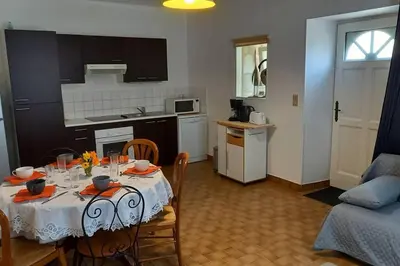 Cuisine ou kitchenette dans l'établissement Gîte Maison Anjou 14 personnes Logis de la Porte Saint Jean