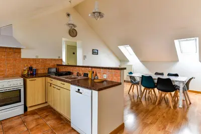 Cuisine ou kitchenette dans l'établissement Appartement spacieux et lumineux - Centre - Bord Loire - Climatisation - Wifi - Tout Confort