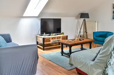 Télévision ou salle de divertissement dans l'établissement Appartement spacieux et lumineux - Centre - Bord Loire - Climatisation - Wifi - Tout Confort