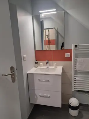 Salle de bains dans l'établissement Le petit Védaquais