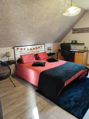 Un ou plusieurs lits dans un hébergement de l'établissement Chambre à louer proche circuit