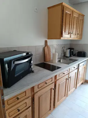 Cuisine ou kitchenette dans l'établissement Gîte de la Grand Maison le Noyer