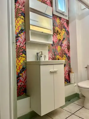 Salle de bains dans l'établissement Loft avec parking centre Tours et bord du Cher Loire Valley