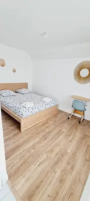 Un ou plusieurs lits dans un hébergement de l'établissement Appartement indépendant proche Tours