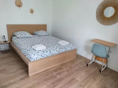 Un ou plusieurs lits dans un hébergement de l'établissement Appartement indépendant proche Tours