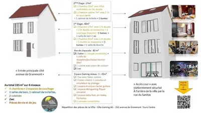 Plan de l'établissement Escale Idéale Gite Gaming Séminaire Team Building