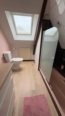 Salle de bains dans l'établissement La Paisible - Maison 6 pers piscine - Le Mans centre