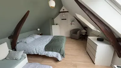 Un ou plusieurs lits dans un hébergement de l'établissement La Paisible - Maison 6 pers piscine - Le Mans centre
