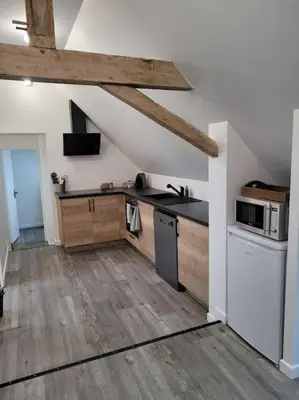 Cuisine ou kitchenette dans l'établissement Appartement proche circuit