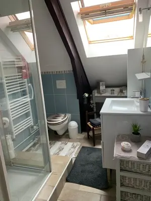 Salle de bains dans l'établissement Chambres d hôtes proche pôle européen