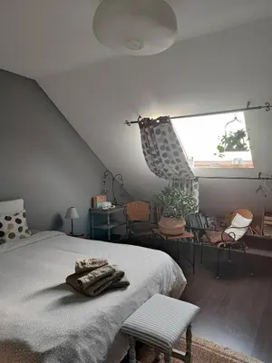 Un ou plusieurs lits dans un hébergement de l'établissement Chambre chez Jan-Nicolas et Sylvie