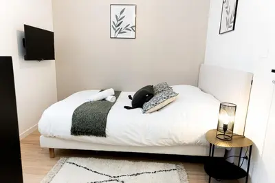 Un ou plusieurs lits dans un hébergement de l'établissement Le Tropical - Beau logement centre - Gare - Tram