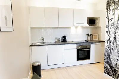 Cuisine ou kitchenette dans l'établissement Le Tropical - Beau logement centre - Gare - Tram