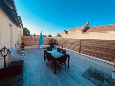 Balcon ou terrasse dans l'établissement Charmante maison à Blois - Terrasse privée - 8 pers