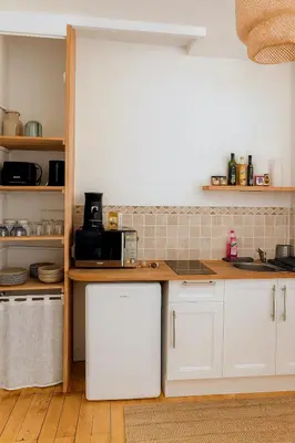 Cuisine ou kitchenette dans l'établissement Studio Amboise centre historique