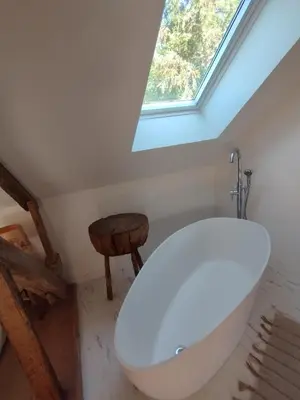 Salle de bains dans l'établissement Le gite de Montplaisir