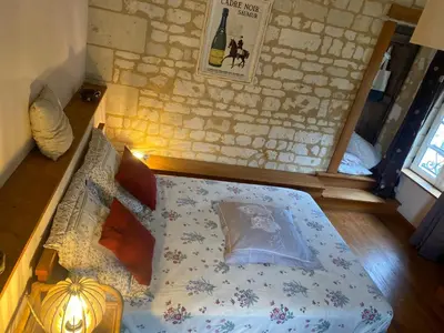 Un ou plusieurs lits dans un hébergement de l'établissement Logis huit clos calme et romantique proche Saumur
