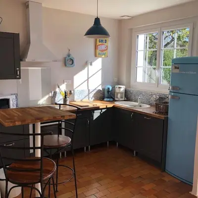 Cuisine ou kitchenette dans l'établissement AU FIL DE L EAU