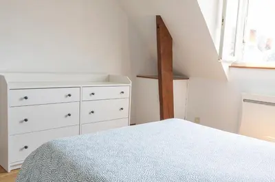Un ou plusieurs lits dans un hébergement de l'établissement Superbe appartement - 5 mn du Zoo de Beauval (8p)