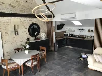 Cuisine ou kitchenette dans l'établissement Loft à Tours Nord