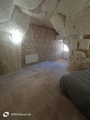 Un ou plusieurs lits dans un hébergement de l'établissement La troglodyte fantastique Lochoise