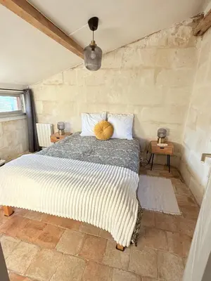 Un ou plusieurs lits dans un hébergement de l'établissement La tour de l Horloge, appt typique à 500m du château