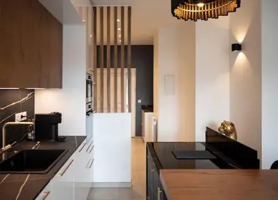Cuisine ou kitchenette dans l'établissement Grammont 5 - Appartement luxueux à Tours