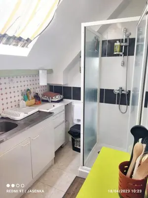Cuisine ou kitchenette dans l'établissement Studio chaleureux à Saint-Barthélemy-d'Anjou de 27 m² + jardin