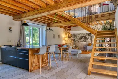 Coin salon dans l'établissement Domaine Le Pineau Private Pool & Nordic Jacuzzi Loire Valley