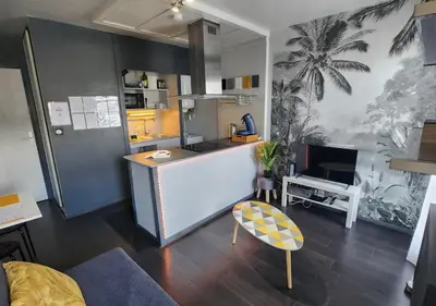 Cuisine ou kitchenette dans l'établissement 'Les Tropiques' - Parking privé - Balcon - Tout confort