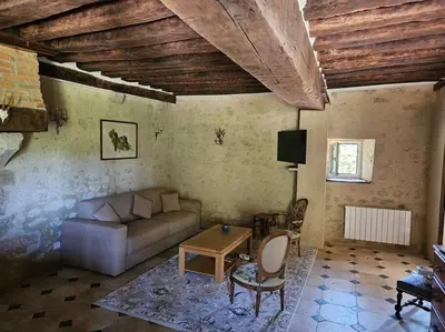 Coin salon dans l'établissement Logement au clos des Fuselières.