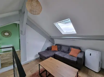 Coin salon dans l'établissement Superbe duplex La Verrière chic, cosy et spacieux