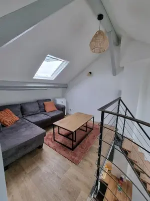 Coin salon dans l'établissement Superbe duplex La Verrière chic, cosy et spacieux