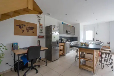 Cuisine ou kitchenette dans l'établissement La Guinebaudière - Maison avec terrasse