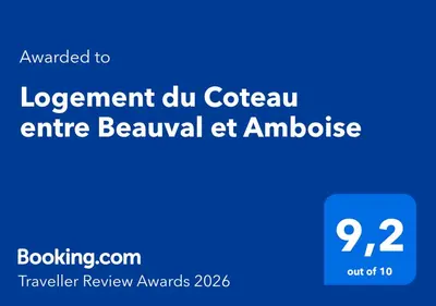 Certificat, récompense, panneau ou autre document affiché dans l'établissement Logement du Coteau entre Beauval et Amboise