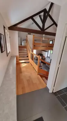 Cuisine ou kitchenette dans l'établissement Maison à l'Orée des bois