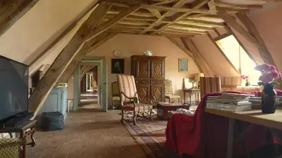 Coin salon dans l'établissement Gite du Manoir du Plessis- 3km de Villandry