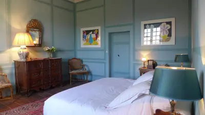 Un ou plusieurs lits dans un hébergement de l'établissement Gite du Manoir du Plessis- 3km de Villandry
