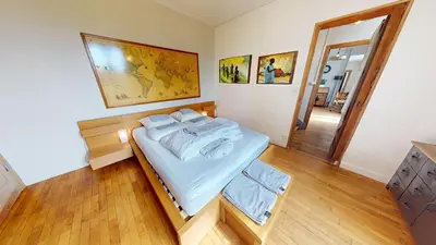 Un ou plusieurs lits dans un hébergement de l'établissement Maison 4 chambres coup de cœur