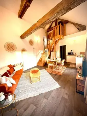 Coin salon dans l'établissement Logement insolite à Blois