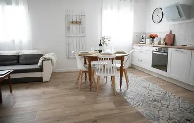 Cuisine ou kitchenette dans l'établissement Superbe appartement - L'escapade