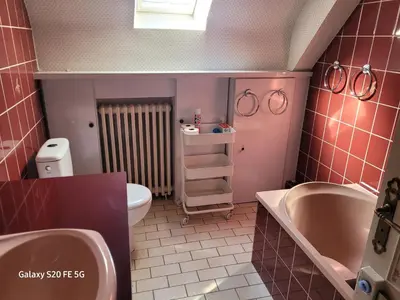 Salle de bains dans l'établissement Cottage de 13 personnes proche du Mans