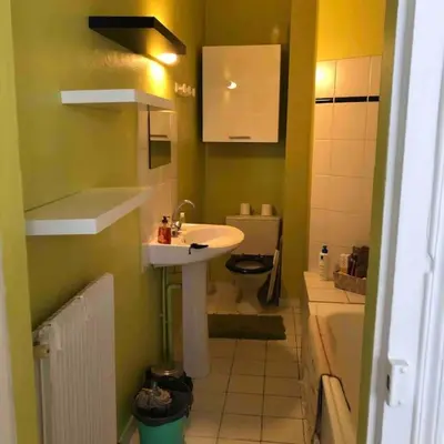 Salle de bains dans l'établissement Appt à Blois : Art et Histoire !