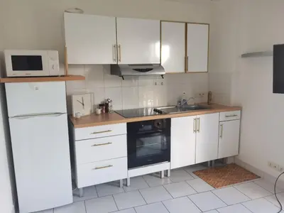 Cuisine ou kitchenette dans l'établissement Agréable T1 bis en bord de Loire