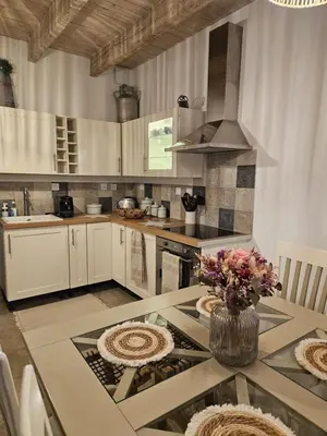 Cuisine ou kitchenette dans l'établissement Gite le Montinho