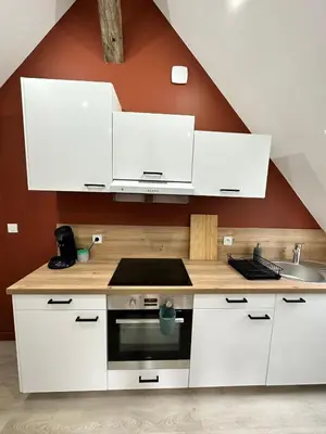 Cuisine ou kitchenette dans l'établissement Appartement atypique et chaleureux - 1 chambre