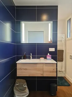 Salle de bains dans l'établissement La chambre du bosquet