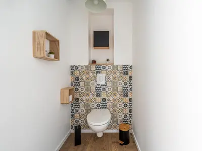 Salle de bains dans l'établissement Duplex et Studio Saint Martin Le Beau