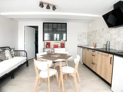 Cuisine ou kitchenette dans l'établissement Les Clématites de Saint-Aignan 4p, 7 min du Zoo