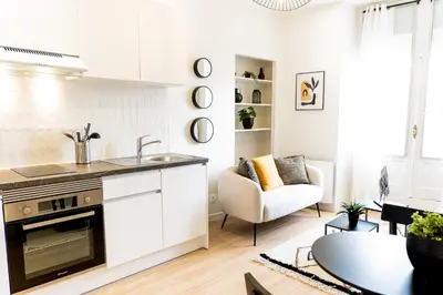 Cuisine ou kitchenette dans l'établissement Le moderne - Beau T2 - Belle vue sur les quais - Centre - Tram